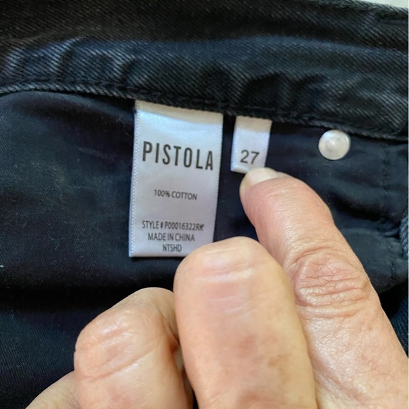 Pistola Cassie Super High Rise Straight jeans in black P00016322RK size 27 - Picture 7 of 14